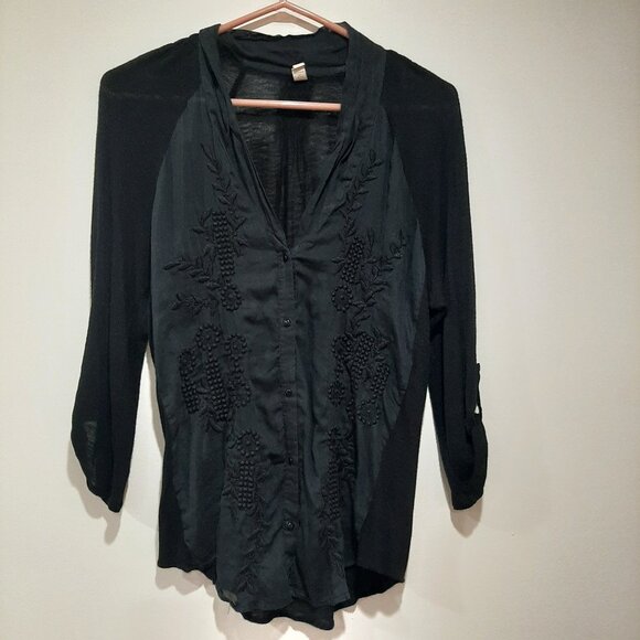 Anthropologie Tiny embroidered silk blouse - Picture 1 of 10